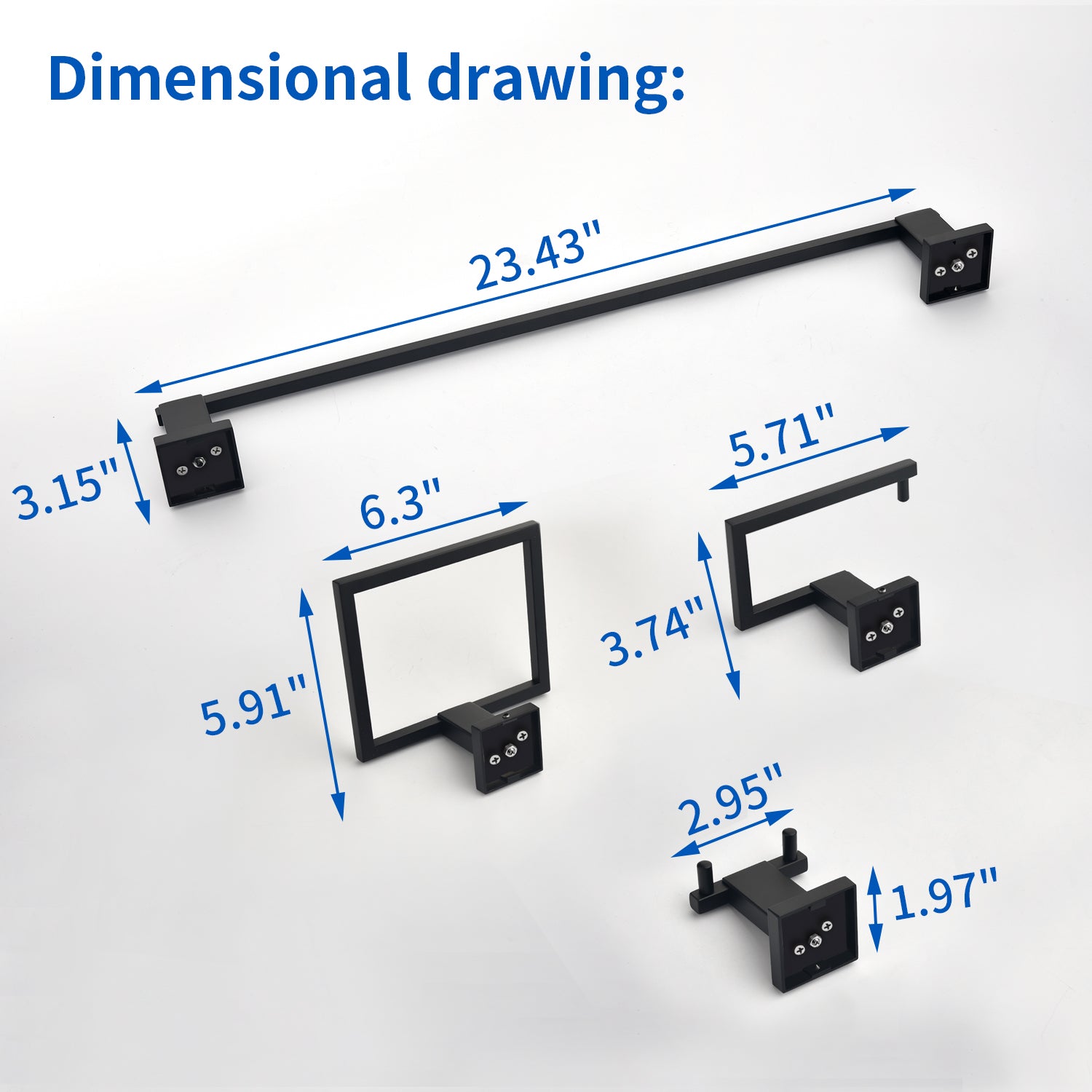 Bathroom Towel Bar Sets 4-Piece Bathroom Hardware Set Stainless Steel Bath Accessories Kit Wall Mounted