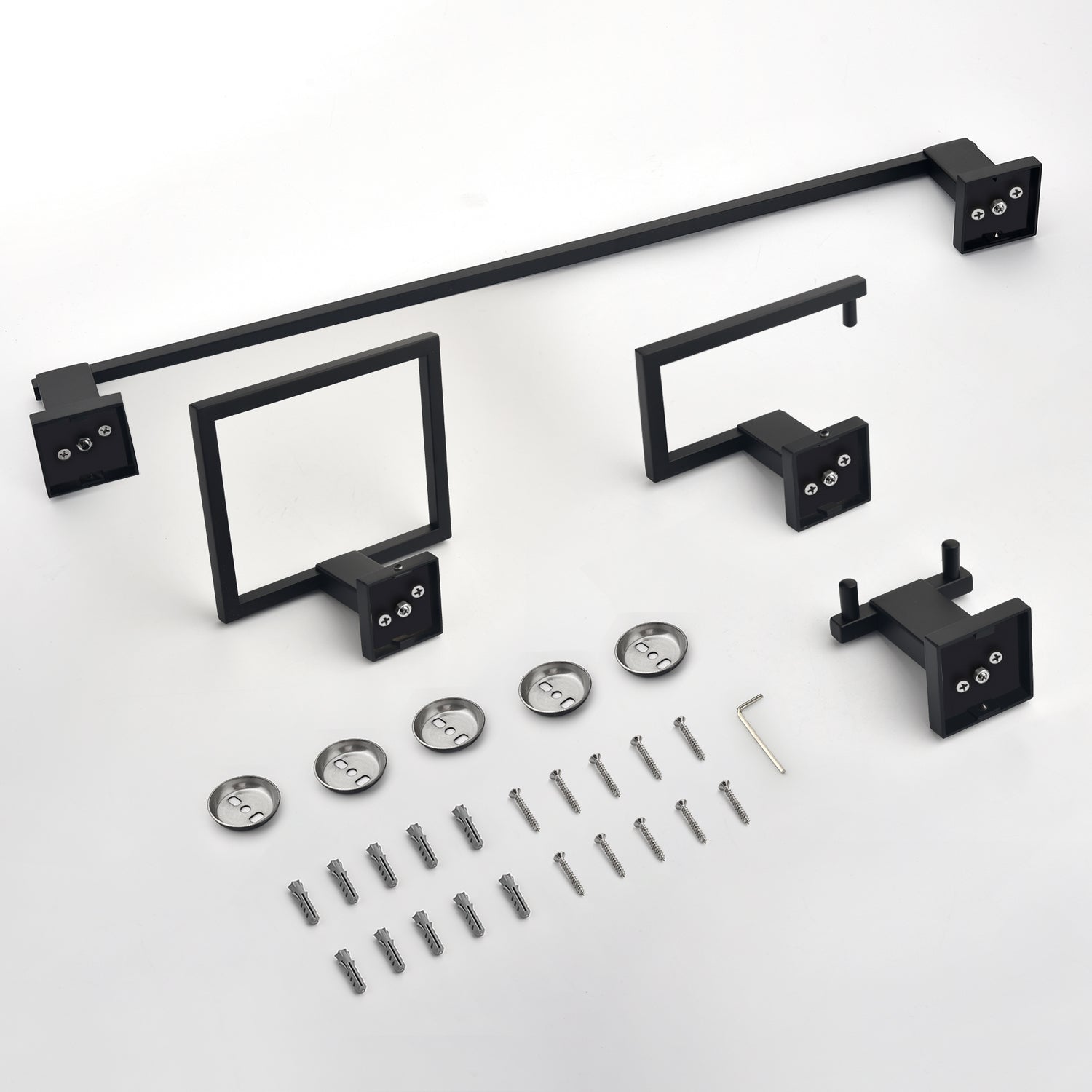 Bathroom Towel Bar Sets 4-Piece Bathroom Hardware Set Stainless Steel Bath Accessories Kit Wall Mounted