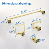Bathroom Towel Bar Sets 4-Piece Bathroom Hardware Set Stainless Steel Bath Accessories Kit Wall Mounted