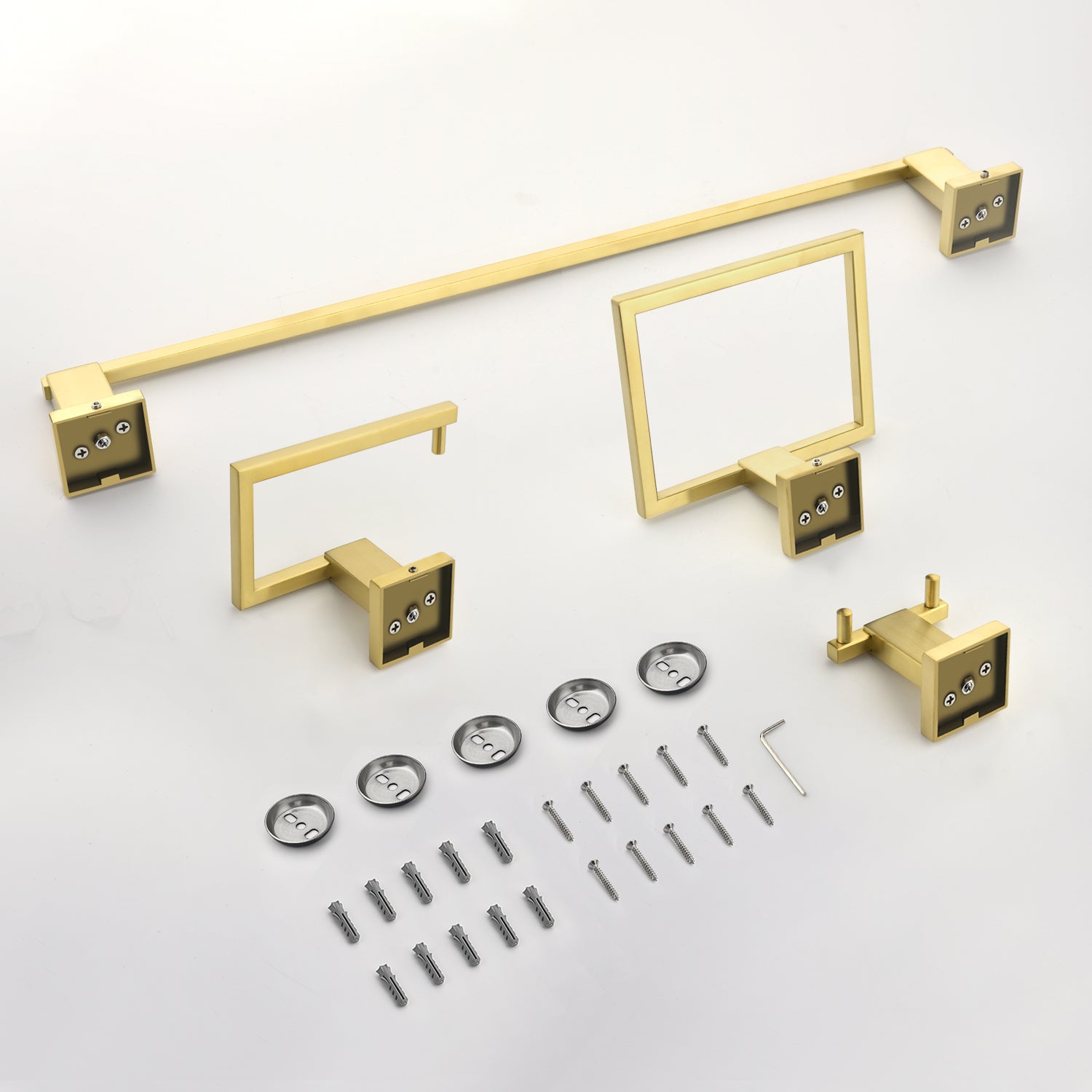 Bathroom Towel Bar Sets 4-Piece Bathroom Hardware Set Stainless Steel Bath Accessories Kit Wall Mounted