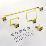 Bathroom Towel Bar Sets 4-Piece Bathroom Hardware Set Stainless Steel Bath Accessories Kit Wall Mounted