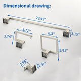 Bathroom Towel Bar Sets 4-Piece Bathroom Hardware Set Stainless Steel Bath Accessories Kit Wall Mounted