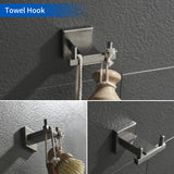 Bathroom Towel Bar Sets 4-Piece Bathroom Hardware Set Stainless Steel Bath Accessories Kit Wall Mounted