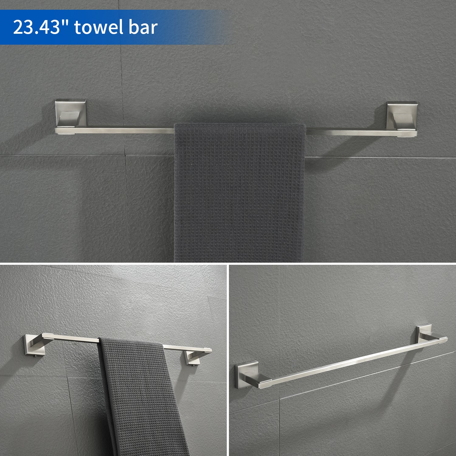 Bathroom Towel Bar Sets 4-Piece Bathroom Hardware Set Stainless Steel Bath Accessories Kit Wall Mounted