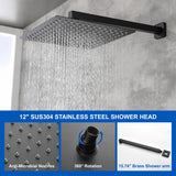 Brass Rainfall Shower System, Luxuly Bathroom Shower Faucet Combo Set Brushed Champaign