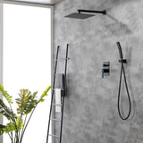 Brass Rainfall Shower System, Luxuly Bathroom Shower Faucet Combo Set Brushed Champaign