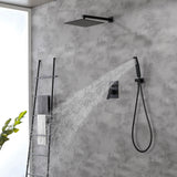 Brass Rainfall Shower System, Luxuly Bathroom Shower Faucet Combo Set Brushed Champaign