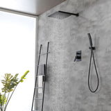 Brass Rainfall Shower System, Luxuly Bathroom Shower Faucet Combo Set Brushed Champaign