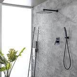 Brass Rainfall Shower System, Luxuly Bathroom Shower Faucet Combo Set Brushed Champaign