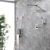 Brass Rainfall Shower System, Luxuly Bathroom Shower Faucet Combo Set Brushed Champaign