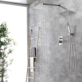 Brass Rainfall Shower System, Luxuly Bathroom Shower Faucet Combo Set Brushed Champaign