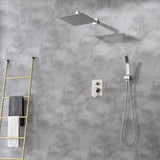 Brass Rainfall Shower System, Luxuly Bathroom Shower Faucet Combo Set Brushed Champaign