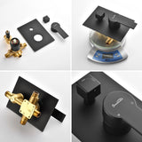 SHAMANDA Premium Matte Black Rainfall Shower System 10 Inch Luxury Bathroom Shower Set