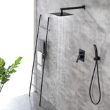 SHAMANDA Premium Matte Black Rainfall Shower System 10 Inch Luxury Bathroom Shower Set
