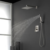 SHAMANDA Premium Matte Black Rainfall Shower System 10 Inch Luxury Bathroom Shower Set