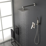 SHAMANDA Premium Matte Black Rainfall Shower System 10 Inch Luxury Bathroom Shower Set