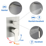 SHAMANDA Premium Matte Black Rainfall Shower System 10 Inch Luxury Bathroom Shower Set