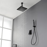 Ceiling Mounted Rain Shower System, SHAMANDA Luxury Brass Shower Faucet Set with 12 Inch Shower Head and Hand Shower