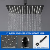 Ceiling Mounted Rain Shower System, SHAMANDA Luxury Brass Shower Faucet Set with 12 Inch Shower Head and Hand Shower