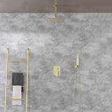 Ceiling Mounted Rain Shower System, SHAMANDA Luxury Brass Shower Faucet Set with 12 Inch Shower Head and Hand Shower