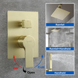 Ceiling Mounted Rain Shower System, SHAMANDA Luxury Brass Shower Faucet Set with 12 Inch Shower Head and Hand Shower