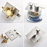 Ceiling Mounted Rain Shower System, SHAMANDA Luxury Brass Shower Faucet Set with 12 Inch Shower Head and Hand Shower