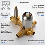 Ceiling Mounted Rain Shower System, SHAMANDA Luxury Brass Shower Faucet Set with 12 Inch Shower Head and Hand Shower