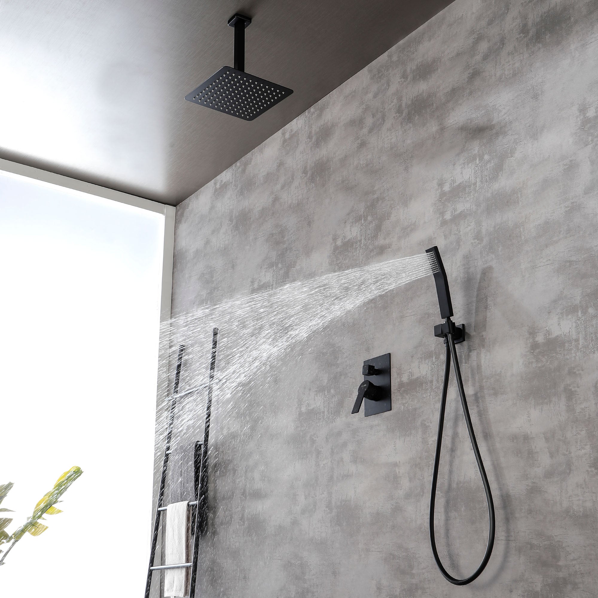 Ceiling Mount Shower System, 10-Inch Bathroom Luxury Rain Mixer Shower