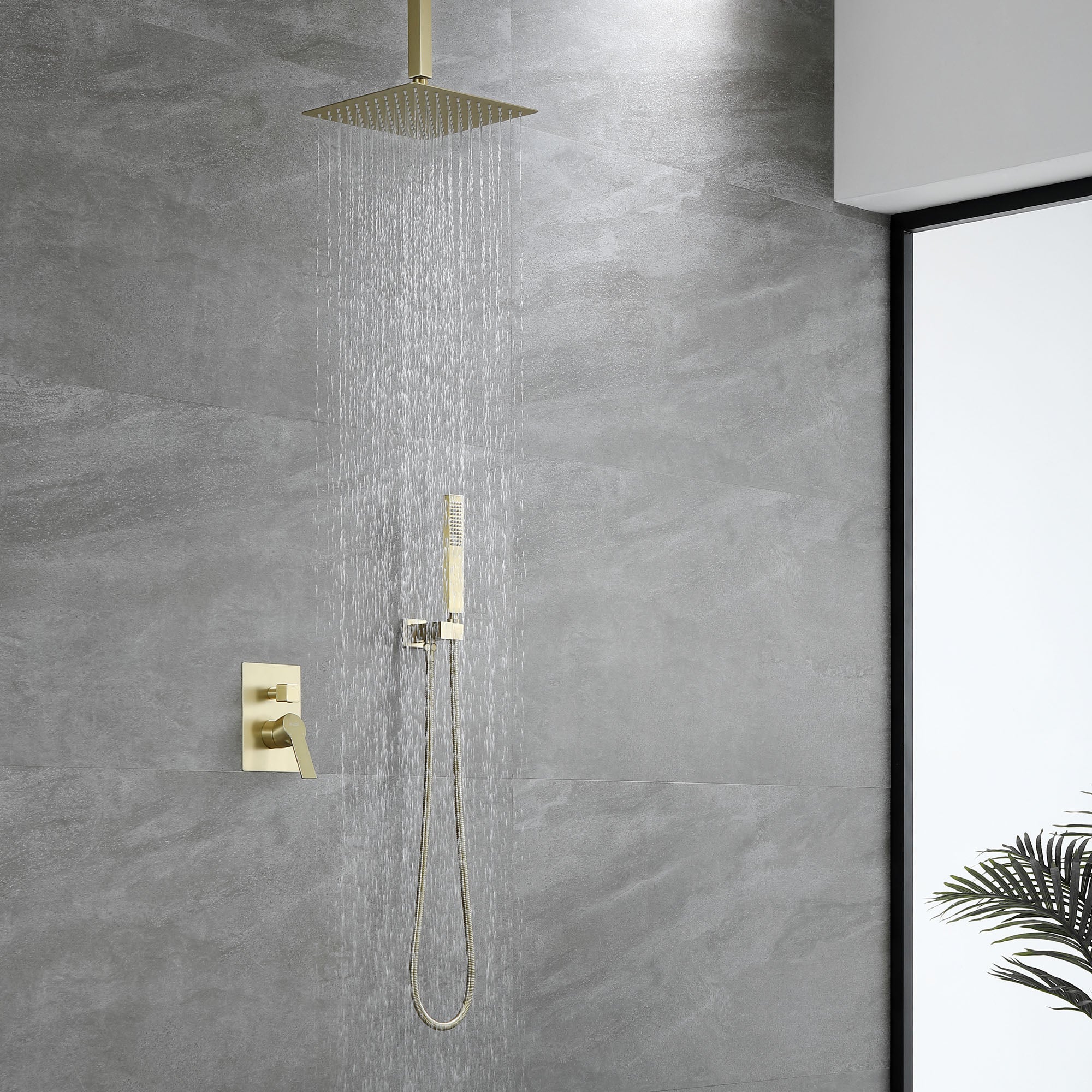 Ceiling Mount Shower System, 10-Inch Bathroom Luxury Rain Mixer Shower