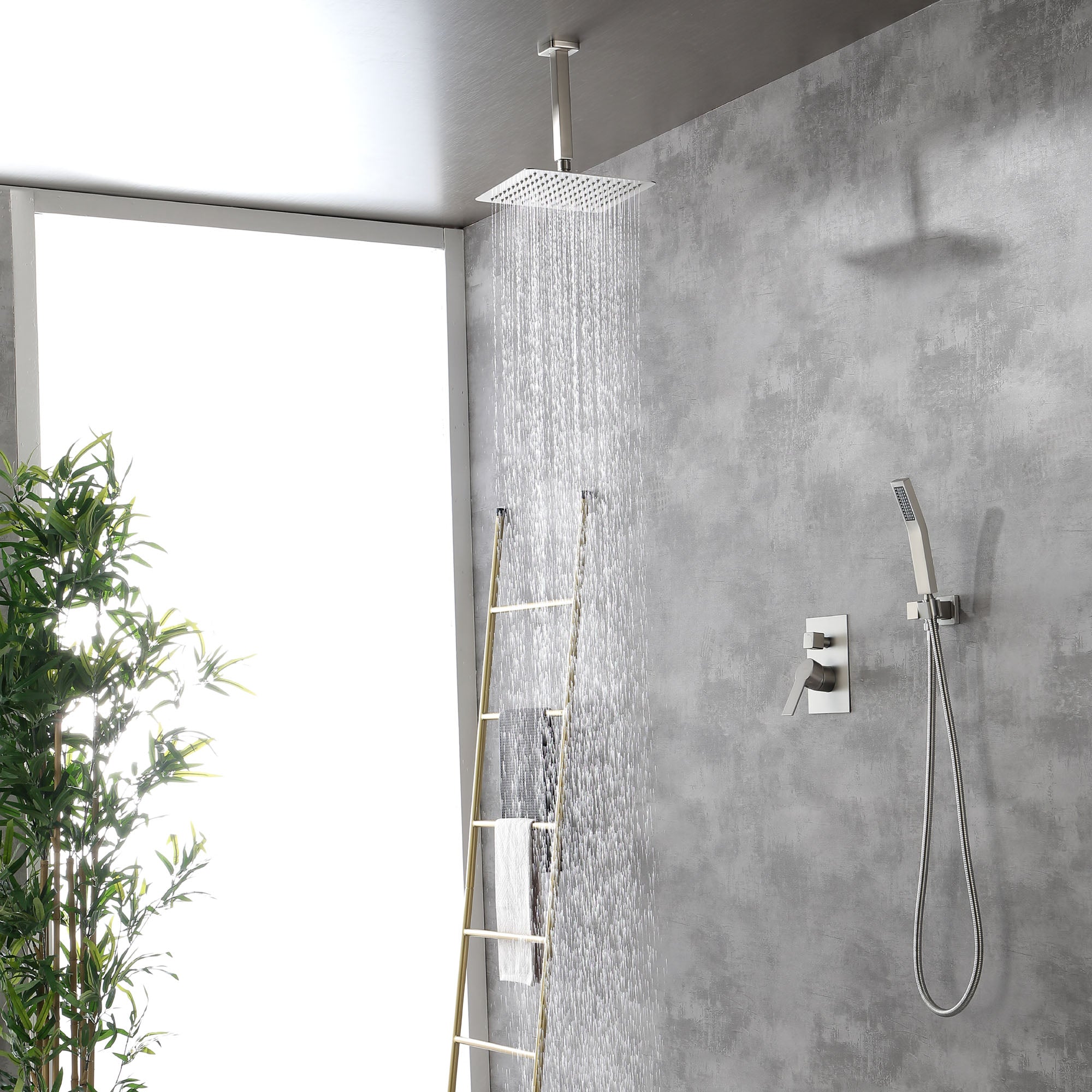 Ceiling Mount Shower System, 10-Inch Bathroom Luxury Rain Mixer Shower