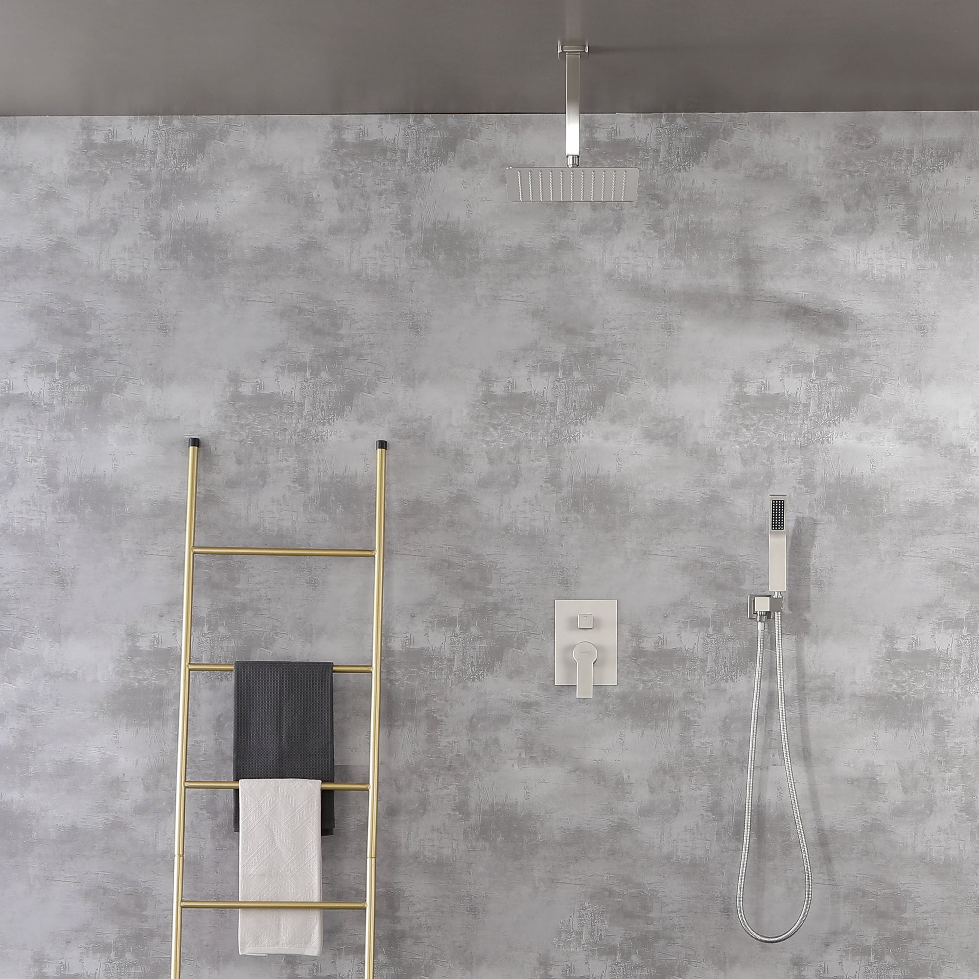 Ceiling Mount Shower System, 10-Inch Bathroom Luxury Rain Mixer Shower
