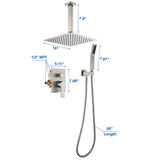 Ceiling Mount Shower System, 10-Inch Bathroom Luxury Rain Mixer Shower