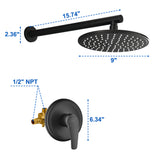 Round Shower Faucets Sets Complete, Single Function Shower