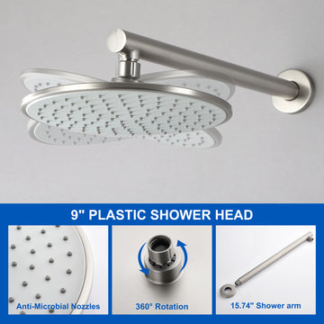 Round Shower Faucets Sets Complete, Single Function Shower