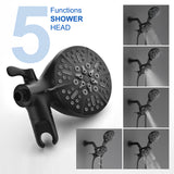 Dual-Function Shower Faucet Set with Valve Bathroom High Pressure 35 Setting Dual 2 in 1 Shower System with Handheld Showerhead 3-way Water Diverter Shower