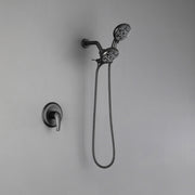 Dual-Function Shower Faucet Set with Valve Bathroom High Pressure 35 Setting Dual 2 in 1 Shower System with Handheld Showerhead 3-way Water Diverter Shower