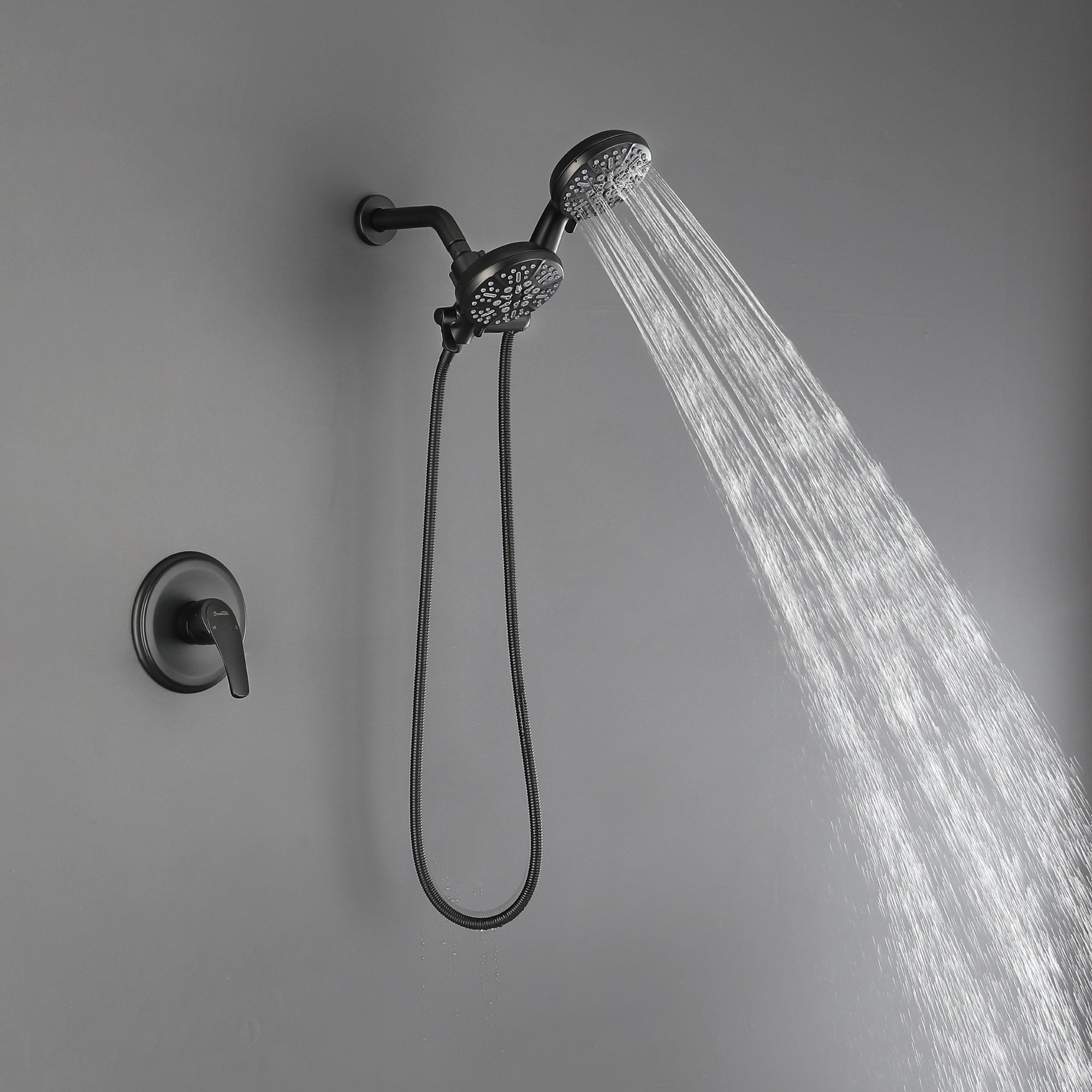 Dual-Function Shower Faucet Set with Valve Bathroom High Pressure 35 Setting Dual 2 in 1 Shower System with Handheld Showerhead 3-way Water Diverter Shower