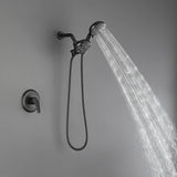 Dual-Function Shower Faucet Set with Valve Bathroom High Pressure 35 Setting Dual 2 in 1 Shower System with Handheld Showerhead 3-way Water Diverter Shower