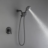 Dual-Function Shower Faucet Set with Valve Bathroom High Pressure 35 Setting Dual 2 in 1 Shower System with Handheld Showerhead 3-way Water Diverter Shower