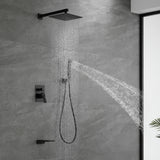 Shower System with Waterfall Tub Spout and Handheld Shower Head, 10" Rain Shower Faucet Sets
