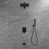 Shower System with Waterfall Tub Spout and Handheld Shower Head, 10" Rain Shower Faucet Sets
