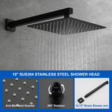 Shower System with Waterfall Tub Spout and Handheld Shower Head, 10" Rain Shower Faucet Sets