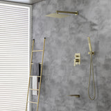 Shower System with Waterfall Tub Spout and Handheld Shower Head, 10" Rain Shower Faucet Sets