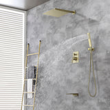 Shower System with Waterfall Tub Spout and Handheld Shower Head, 10" Rain Shower Faucet Sets