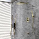 Shower System with Waterfall Tub Spout and Handheld Shower Head, 10" Rain Shower Faucet Sets