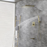 Shower System with Waterfall Tub Spout and Handheld Shower Head, 10" Rain Shower Faucet Sets