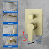Shower System with Waterfall Tub Spout and Handheld Shower Head, 10" Rain Shower Faucet Sets