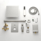 Shower System with Waterfall Tub Spout and Handheld Shower Head, 10" Rain Shower Faucet Sets