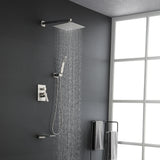 Shower System with Waterfall Tub Spout and Handheld Shower Head, 10" Rain Shower Faucet Sets