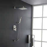 Shower System with Waterfall Tub Spout and Handheld Shower Head, 10" Rain Shower Faucet Sets
